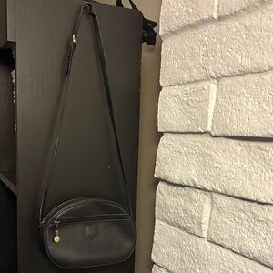 Celine Black Leather shoulder or Crossbody Bag w gold tone hardware